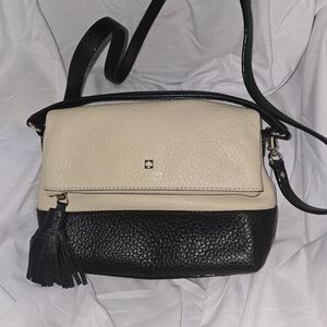Kate Spade Black and Cream Leather Crossbody Bag